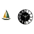 thumbnail image 1 of Figura de velero,Escultura de velero de hierro para decoración de oficina y hogar,Estatua de barco de escritorio para decoración de entrada de gabinete,Reloj de pared grande,Reloj de pared, 1 of 8