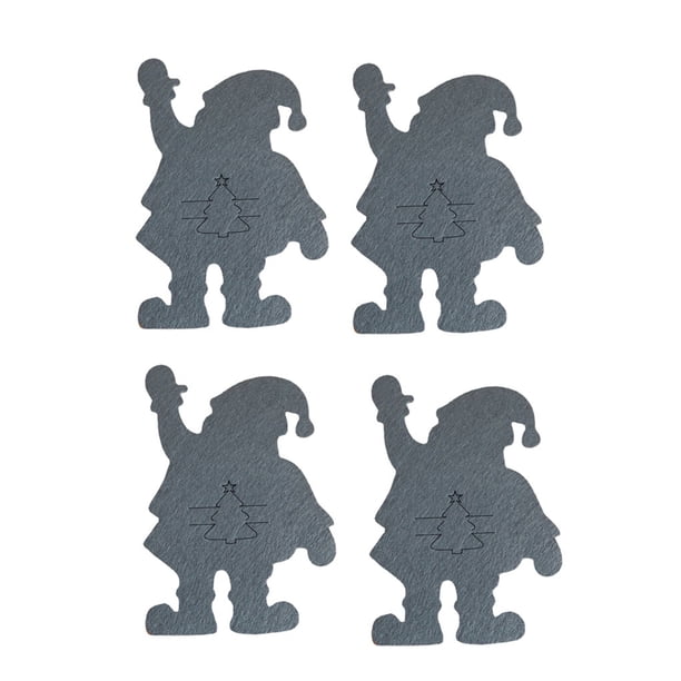 Moyic 4 Uds. De cubiertos de Navidad, cubiertos de dibujos animados, cubierta de tela, cuchara, bolsillos, de fiesta, restaurante, vajilla de Kits de decoración para fiestas Gris oscuro Moyic HA069001-02