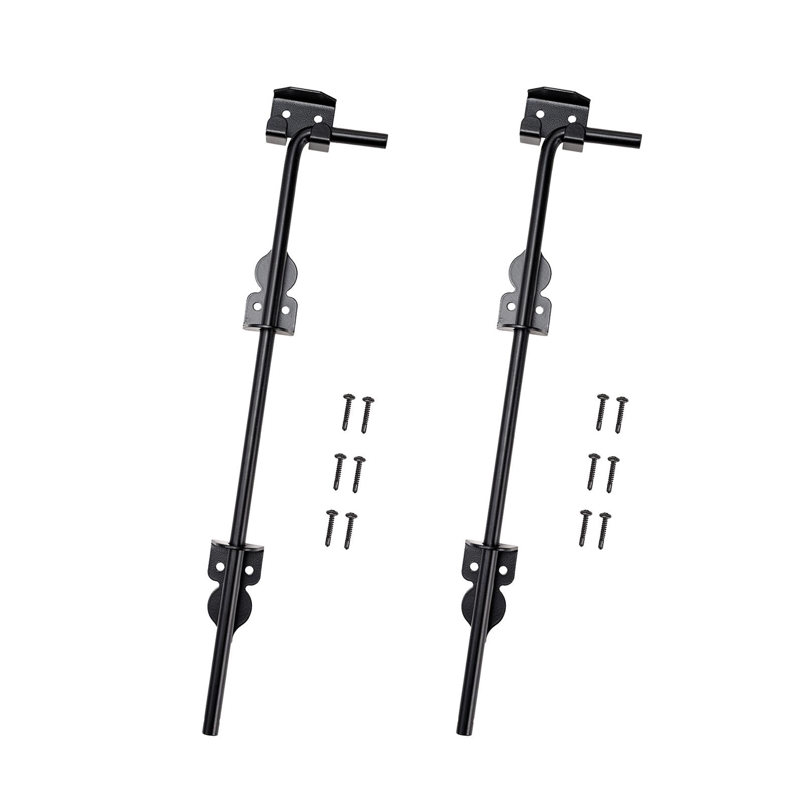 WLPZXP 2 Pieces Fence Gate Ground Latch Drop Rod Gate Stopper Metal Door Locks Hardware 30.5cmx8.1cm