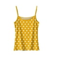 thumbnail image 6 of ZQGJB Tank Top for Women Loose Fit Polka Dot Print Summer Spaghetti Straps Cami Top Basic Scoop Neck Adjustable Cute Sleeveless Shirts Yellow S, 6 of 6