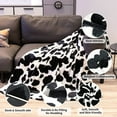 thumbnail image 5 of Fuzzy Black Cow Print Blanket Adult Baby Soft Warm Cozy Fleece Cat and Dog Blanket Soft & Warm Fleece Flannel Pet Blanket, Great Pet Throw(40*50in), 5 of 6