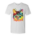 thumbnail image 2 of Wild Bobby, Dean Russo Colorful Blue Eyes Cat Cat Lover Men Premium Tri Blend Tee, Heather White, Small, 2 of 5