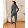 thumbnail image 2 of Ekouaer 2 Pack Womens Pajamas Set Long Sleeve Sleepwear Top and Jogger Pants Lounge Sets Cozy Pjs Loungewear, 2 of 6