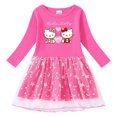 thumbnail image 3 of Hello Kitty Girl vestido dulce de algodón primavera y otoño nueva falda de princesa de manga larga con estampado de dibujos animados para niños estrella Luna red hilo, 3 of 5
