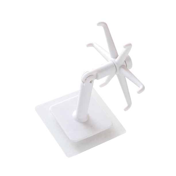 Gancho giratorio de 360 grados, estante de almacenamiento de utensilios de cocina sin perforaciones, lazos para ropa, soporte organizador Almacenamiento y organización del hogar blanco Billuyoard HA002158-02