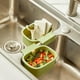thumbnail image 3 of Colador colgante para fregadero de cocina | Separador de residuos de alimentos | Acero inoxidable y plástico | Lavador y escurridor de frutas y verduras | Diseño colgante que ahorra espacio | Fácil, 3 of 5
