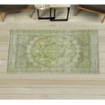 thumbnail image 1 of Vintage Decorative Rug, Weathered Style Print of Medallion Ornaments and Bohemian Flourishes, Quality Carpet for Bedroom Dorm and Living Room, 6 Sizes, Pistachio Green and Khaki, by Ambesonne, 1 of 1