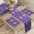 thumbnail image 2 of Ambesonne Aztec Table Runner & Placemats, Modern Inspire Ornate Pattern, Placemat 4 pcs + Runner 12"x90", Fuchsia Pale Peach, 2 of 2