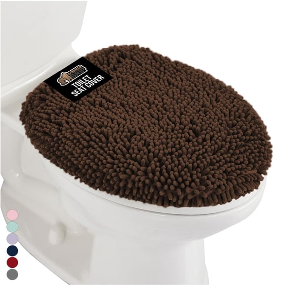 Tapa de inodoro GORILLA GRIP Soft Chenille Brown 50 x 47 cm