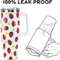 thumbnail image 4 of Floral Strawberry Tumbler with Handle and Straw Lid 40 oz,Cute Spring Summer Gift for Women Men Friends Boho Flowers Vacuum Insulated Leak Proof Stainless Steel Coffee Cup Mug, 4 of 6
