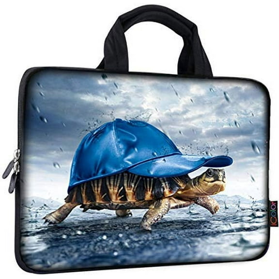 iColor 14 15 15.4 15.6 inch Laptop Bag Case Handle chromebook case Sleeve Computer Protect Case Pouch Holder Notebook Sleeve Neoprene Chromebook Cover Soft Carring Travel Case Blue Sea Turtle ICB-24