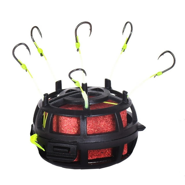 Hameçon de Cage à Appâts Fond Inversé Design Flottant à 360 Degrés Couverture Complète Piège de Cage à Appâts Hameçons de Pêche