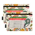 thumbnail image 2 of Sun Rainbow Fruits Flowers 2 Pack Pencil Pouch for 3 Ring Binder Smooth Zipper Folders with Pockets Clear Window Pencil Case, 2 of 6