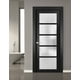 thumbnail image 3 of Solid French Door Frosted Glass 30 x 96 inches | Quadro 4002 Matte Black | Single Regular Panel Frame Trims Handle | Bathroom Bedroom Sturdy Doors, 3 of 6