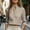 Beige women long sleeve button down blouse a1, variant on Women Fall Long Sleeve Button Down Blouse Casual Stand Collar Work Shirt Solid Office Top, Beige S