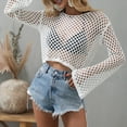 thumbnail image 4 of Camisas Para Mujer Casual Manga Larga Cuello Redondo Punto Recorte Suéter Tops Odeerbi ODB127029, 4 of 6