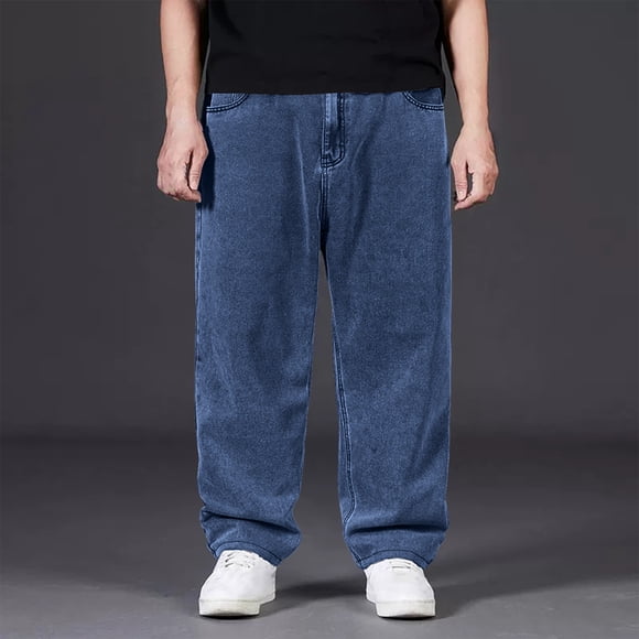 Weiqiqre Pantalon pour Hommes Coupe Ample Jeans Baggy Décontractés Mode Urbaine Jambe Grand Hip-Hop Pantalon en Denim Surdimensionné, Taille 48