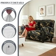 thumbnail image 5 of Garronmavis Black Gold Marble Print Recliner Couch Cover 2 Seats Lazy Boy Recliner Covers Stretchy Washable 6-Pieces Lazyboy Covers with Elastic Bottom Protector, 5 of 7