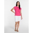thumbnail image 3 of Time and Tru Women's Twist-Front Tee with Short Sleeves, Sizes XS-XXXL, 3 of 6