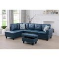 thumbnail image 4 of Starhome L Shaped Denim Couch with Storage Ottoman(Pillows Included) Microfiber, 4 of 9