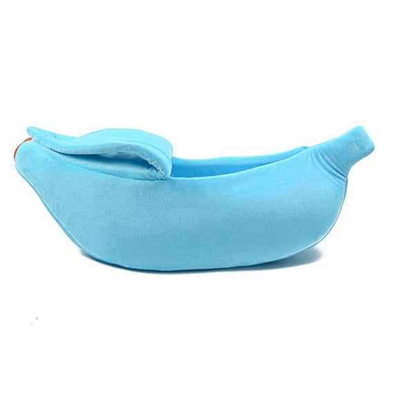 Small Medium Large Soft Mat Kennel Basket House Indoor Banana Cat Bed Cat Cushion Dog Bed Pet Sleeping Bag BLUE M