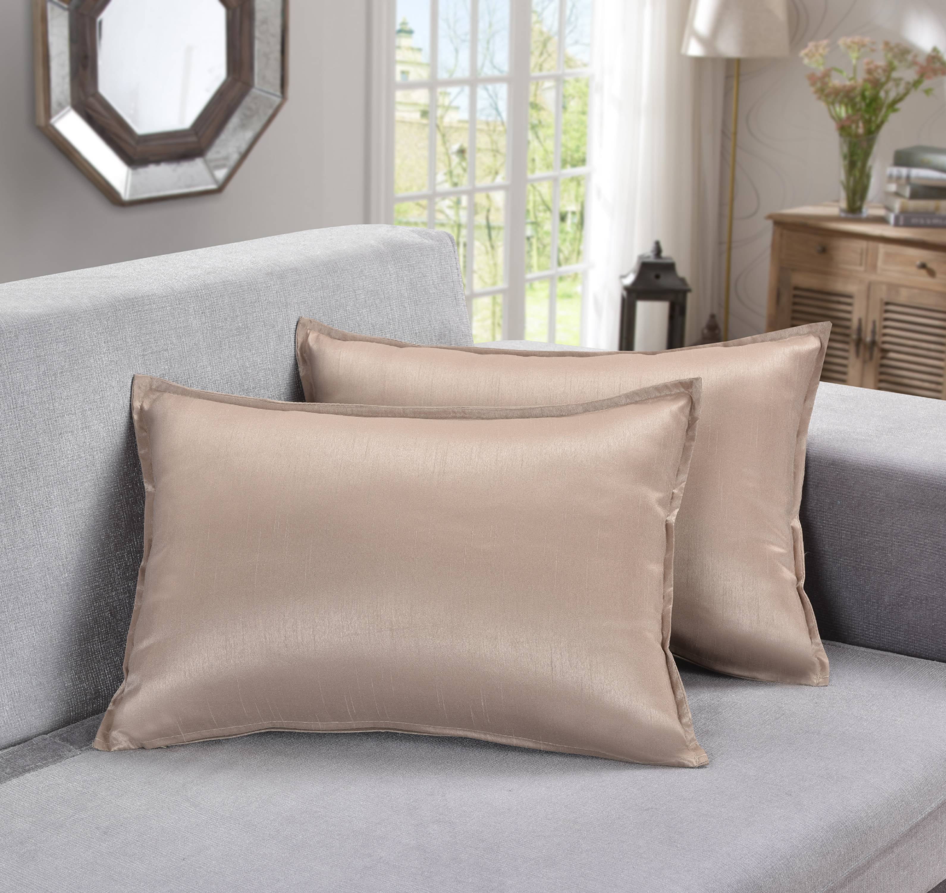 Aiking Home Collection 2 Pieces of 12" x 18" Solid Faux Silk Throw