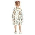 thumbnail image 3 of Girls' long-sleeved dress Rabbit and Leaves Girls' A-line dress with ribbed cuffs Soft and comfortable, 3 of 6