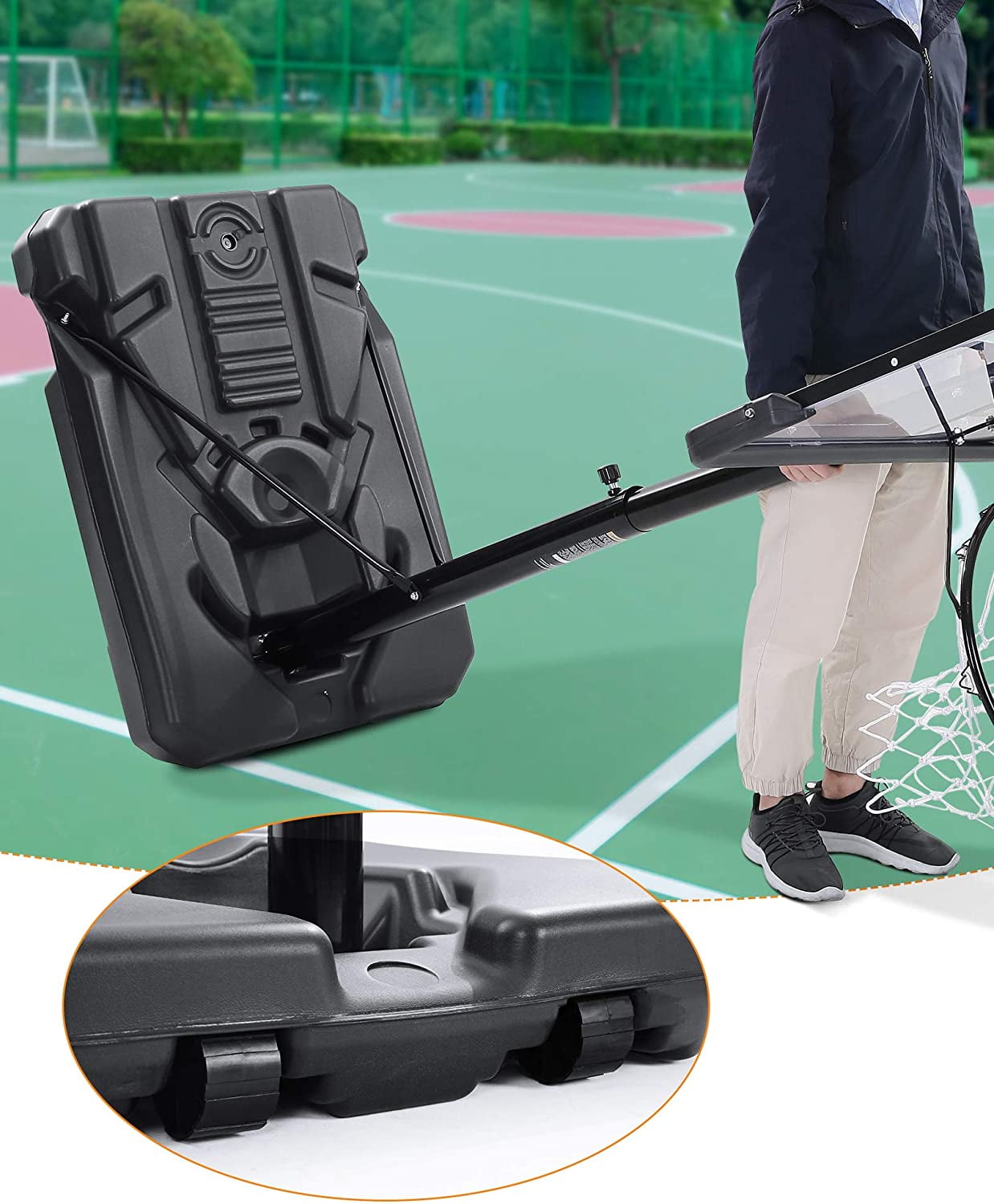 Buy MaxKare 44 In. Portable Basketball System Hoop and Goal Equipment