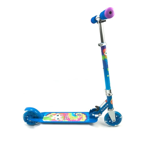 UPC: 0725103920658 | TITAN Flower Power Princess Folding Aluminum Girls Kickscooter with LED Light Up Wheels  Blue