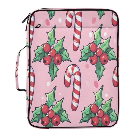 BZSMCE Red Fruit Green Leaves Candy Pattern Pattern Water-Resistant Filing Folder Binder Organizer Keeper 1.2 Inch 3-Ring 7-Pocket Expanding File
