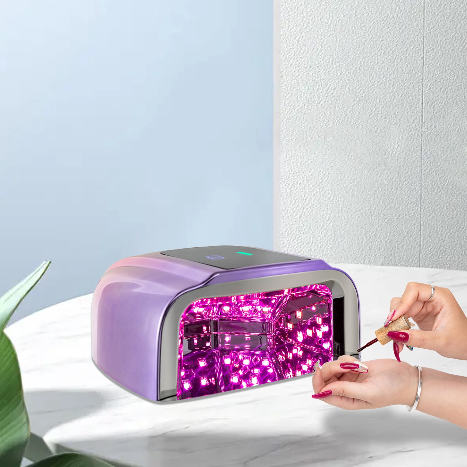 Wildnix Nail Dryers with Dual Light Source (UV/LED), 15600mAh Battery, Intelligent Sensor, 4 Timer Settings (10s, 30s, 60s, 90s), Hand & Foot Dual-Use, Safe, Reliable, and Energy-Efficient