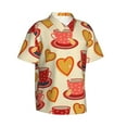 thumbnail image 2 of Kll Men'S Hawaiian Shirt Short Sleeve Button Down Beach Shirts-Cups Of Tea, 2 of 8