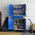 thumbnail image 6 of JAORD Metal Storage Cabinet with 2 Drawer and Pegboards,71" H Top Workbench Mobile Tool Chests Garage Cabinets with 4 Wheels,Tool Cabinets for Home,Office,Shop，Assembly Required, Blue, 6 of 7