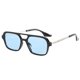 thumbnail image 1 of Gafas de sol cuadradas retras de la moda simple de las gafas de sol huecas del haz doble, hechas de PC, 1 of 5