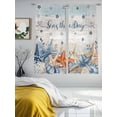 thumbnail image 2 of Navy Blue Beige Starfish Sheer Curtains 63 Inch Length 2 Panels Set, Coastal Nautical Summer Coral Shell Voile Window Treatment Curtains Sheers Drapes for Bedroom/Living Room/Kitchen 52x"63"x2, 2 of 7
