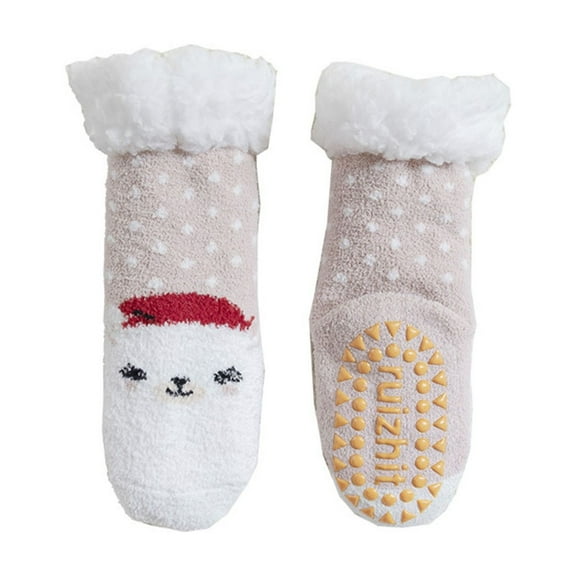Girls Socks Trends Slipper Toddler Fuzzy Sock Warm Fleece Non-Slip Pk1 For Active Sports 12-18M