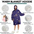 thumbnail image 5 of Wearable Oversized Blanket,Blue Gold Sun Moon Pattern Wearable Blanket Hoodie for Adults,Cozy Hooded Blankets with Super Pockets,Super Warm Fuzzy Pullover for Women & Men, 5 of 6