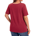 thumbnail image 4 of WellSize Plus Size Womens T Shirts V Neck Tunic Tops for Women Summer Short Sleeve Shirts Basic Tops, 4 of 8