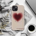 thumbnail image 5 of Starry Heart Beige iPhone Case – Blurred Red Heart with Sparkles & Sweet Quote, Glossy Protective Cover for iPhone 16 15 14 13 12 11 Mini Pro Max, 5 of 6