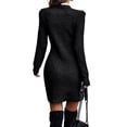 thumbnail image 2 of Innerwin Robe Chandail Col Rond Dames Chandail d'Hiver Manches Longues Mini Robes Élégantes Noir m, 2 of 4