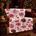 thumbnail image 3 of Valentine'S Day Love Sweets Cupcake Cookie Pattern Whimsical, Playful Food Art Scene, Warm Flannel Blanket for Kitchen and Dining Room, Food Lovers Valentine's Day Gift, Playful Home Decor, 3 of 9