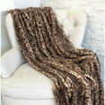 thumbnail image 2 of Plutus 60" x 96" Jungle Cat Faux Fur Luxury Throw in Brown and Beige, 2 of 3