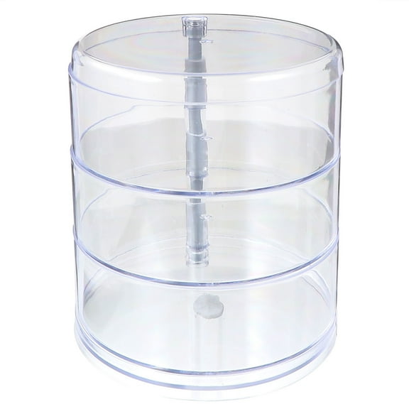 MLINS Lids Clear Rotating Storage Box Lightweight Storage Box 12x12x14cm Transparent