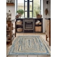 thumbnail image 3 of Unique Loom Braided Chindi Collection Area Rug (5' 1" x 8' Rectangle Blue and Natural/Natural), 3 of 6