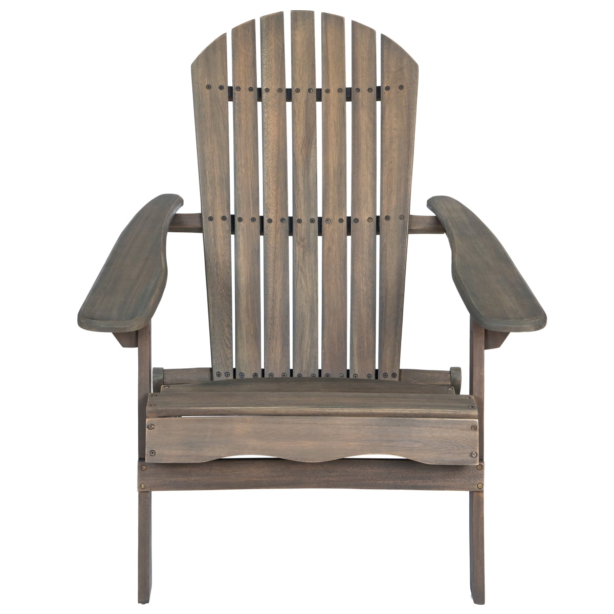 ZHICHUN  Malibu Acacia Wood Folding Adirondack Chair Rustic Slatted Weather Resistant Outdoor Chair for Patio Garden Lawn