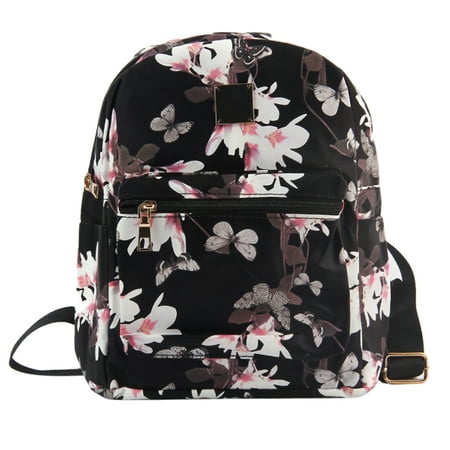 Women Backpack, Floral Printed Faux Leather School Bookbag Travel Shoulders Bag Backpack for Women Girls