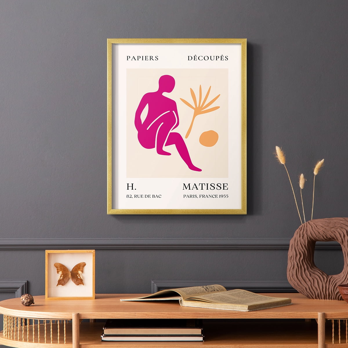 Matisse CLXIV Framed Print in Gold Solid Wood 16 x 20 Framed Print