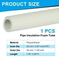 thumbnail image 2 of Uxcell Pipe Insulation Foam Tube, Foam Pipe Cover Foam Tubing for Handle Grip Support AC Unit White 7/8"ID x 3.28Ft, 2 of 7
