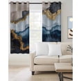 thumbnail image 2 of Navy Blue Brown Blackout Curtains for Bedroom/Living Room, Thermal Insulated Kitchen Curtains, Luxury Modern Art Abstract Grommet Darkening Window Treatment Drapes 42"x84"x2, 2 of 8