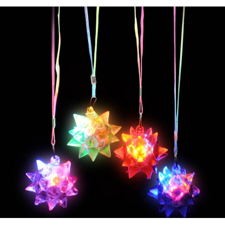 2.5 FLASHING CRYSTAL STAR BALL NECKLACE, Case of 144